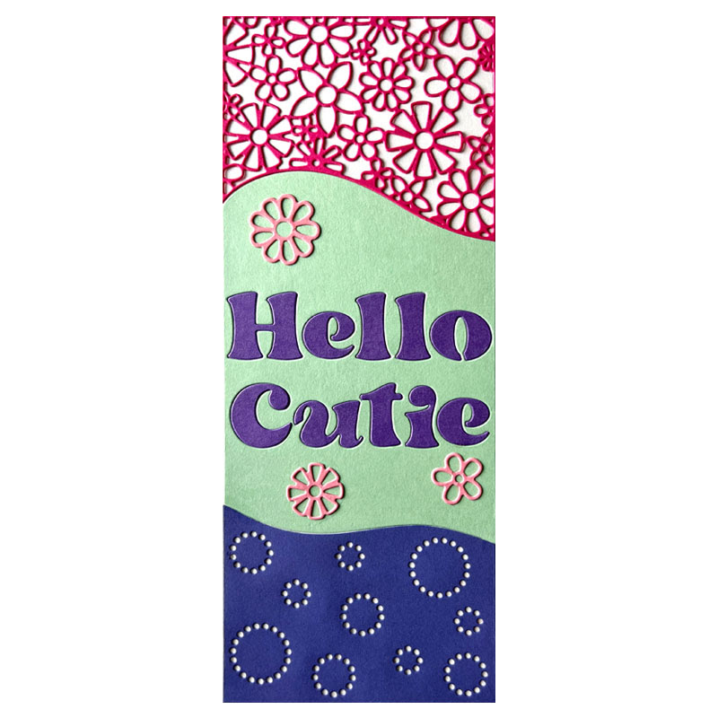 Image of Hello Cutie Slimline Tri-Background Die Set