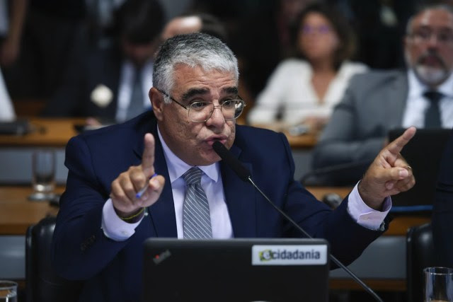 Senador Eduardo Girão (Novo-CE) em pronunciamento na Comissão de Assuntos Sociais (CAS) durante audiência publica interativa para debater sobre a regulamentação de vapes
