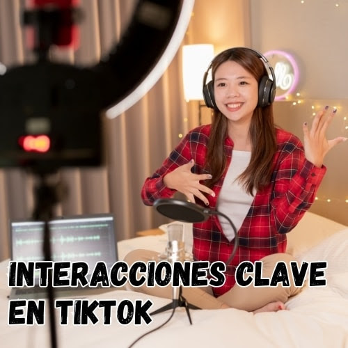 Creadora de contenido interactuando en un video de TikTok.