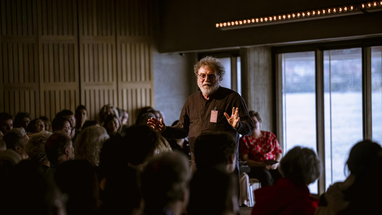 American composer Martin Bresnick introduces his work in the Utzon Room. Picture: Cassandra Hannagan