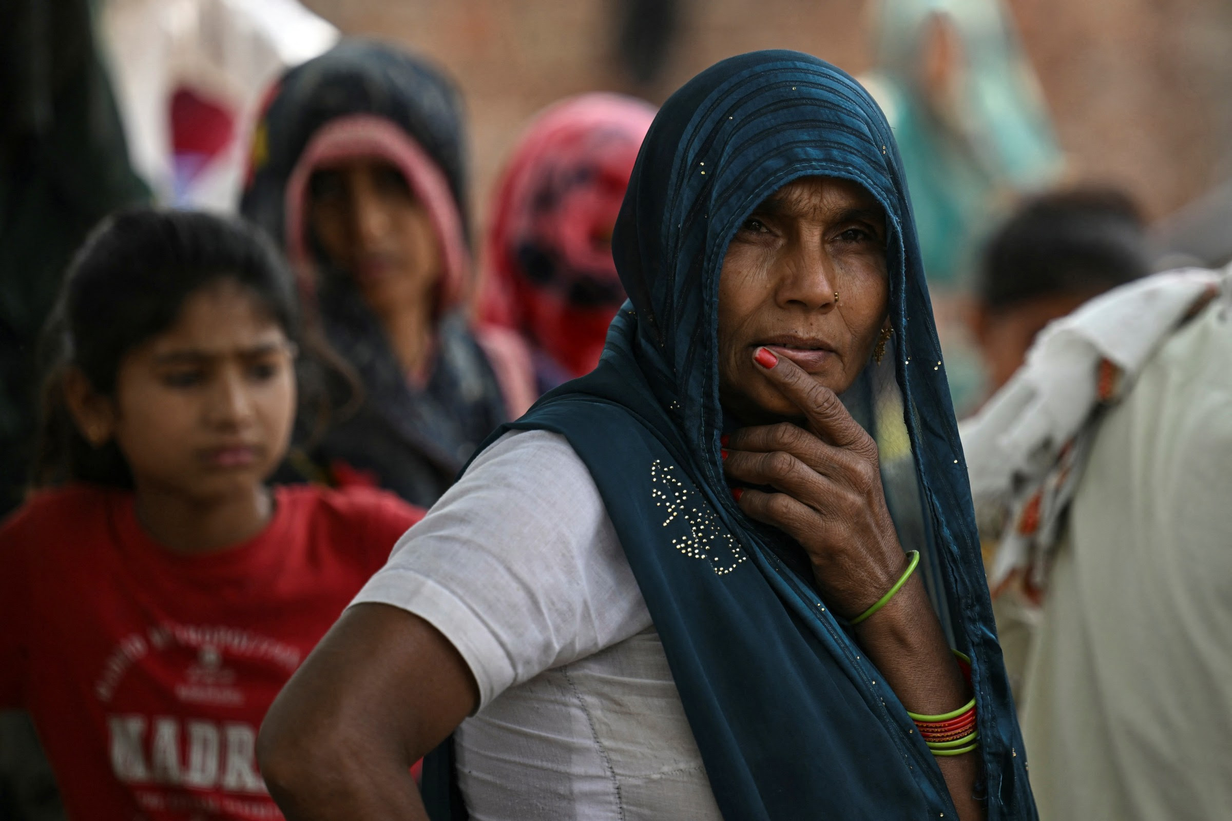 Dalit women in Ayela village on the outskirts of Agra on May 6, 2024.