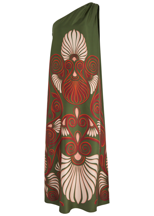 LA DOUBLE J Roy printed silk-satin maxi dress