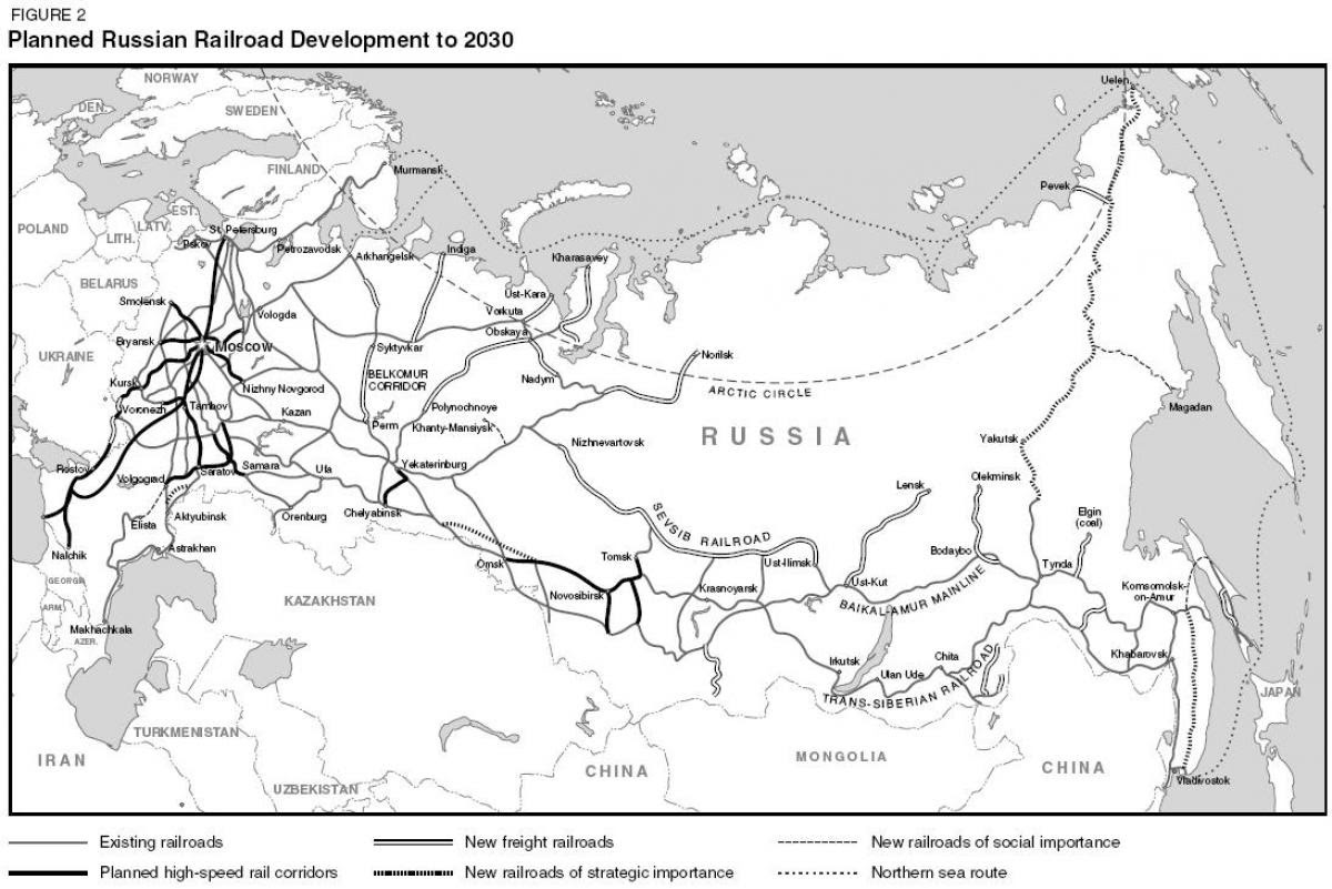 Russia train lines map