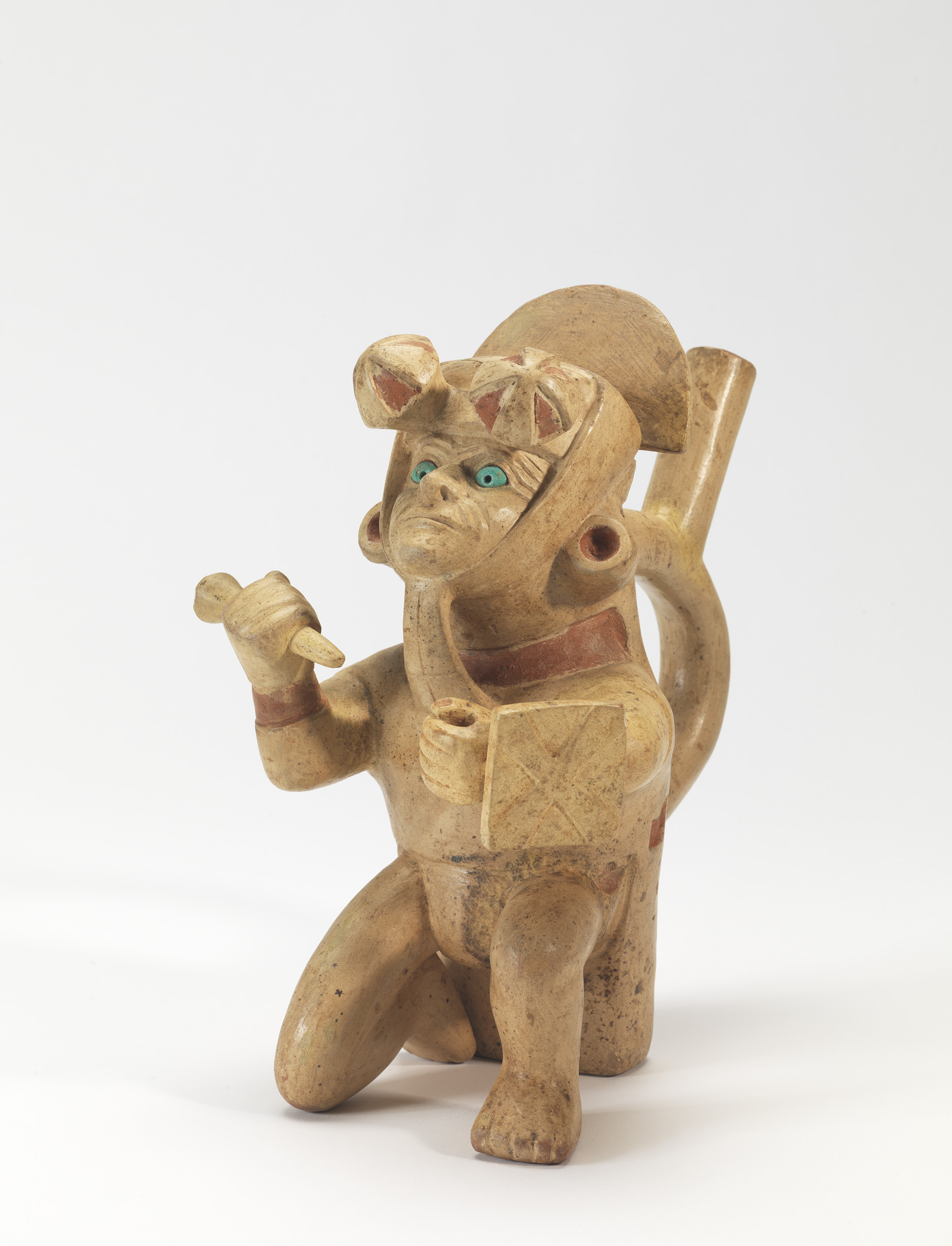 Unidentified artists, vessel, 450-650 CE, Moche III-IV Style, Peru; molded ceramic, pigment; Fowler Museum at UCLA, Gift of Mr. And Mrs. Herbert Lucas Jr., X86.3747 