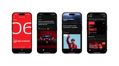 New Scuderia Ferrari app features including Race Centre, Italian language capabilities, Race Summaries and Fan Polls