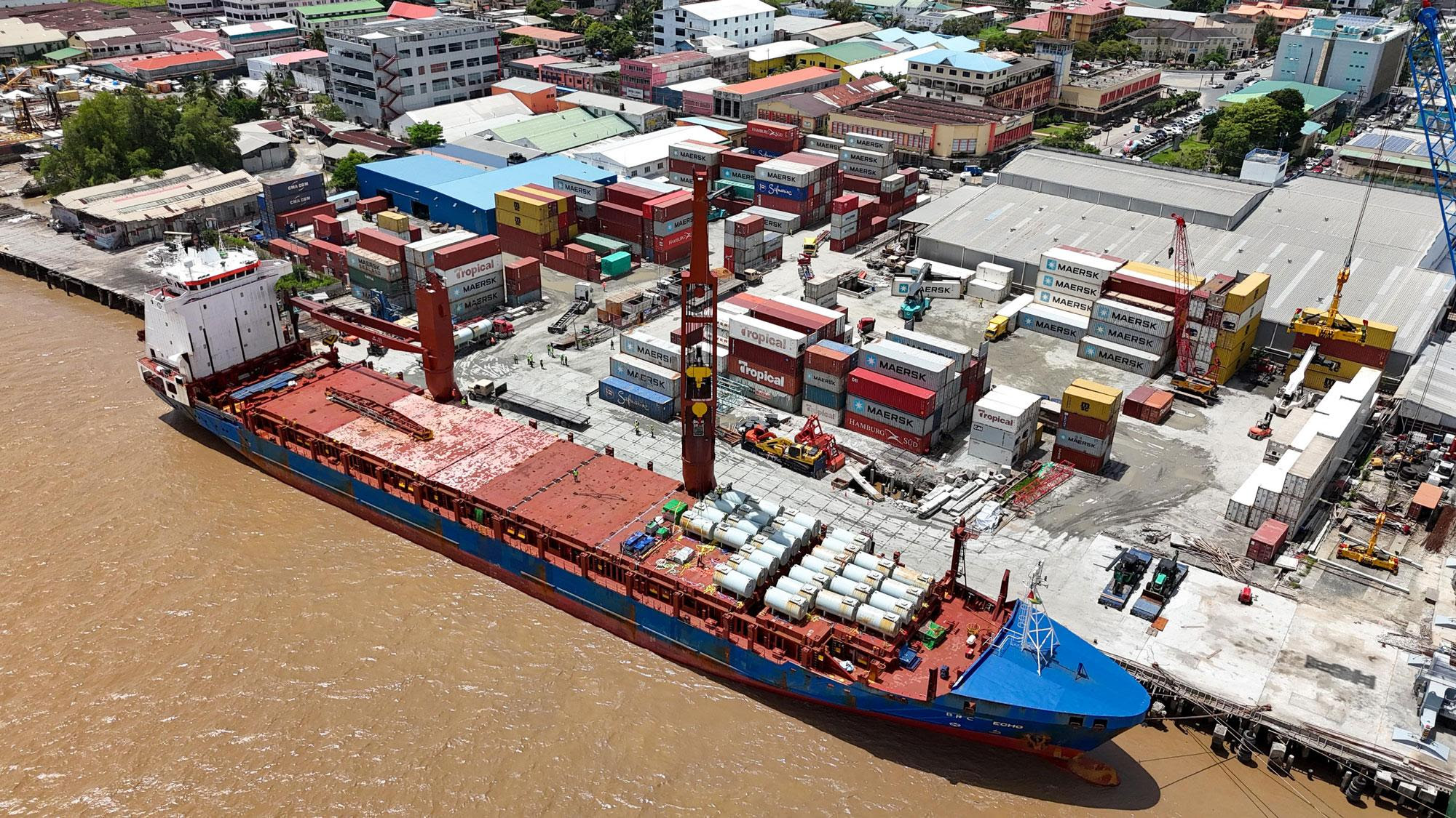 The BBC Echo Vessel at the Muneshwers Shipping Terminal.