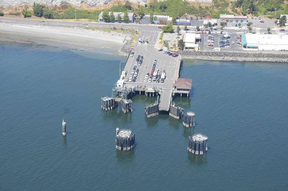 Aerial view of dock at Port Townsend terminal