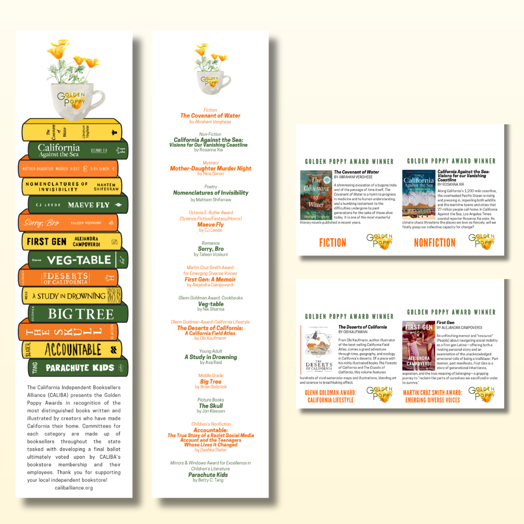 Winners bookmark and shelf talkers