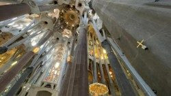 Un dettaglio interno della Basilica della Sagrada Familia