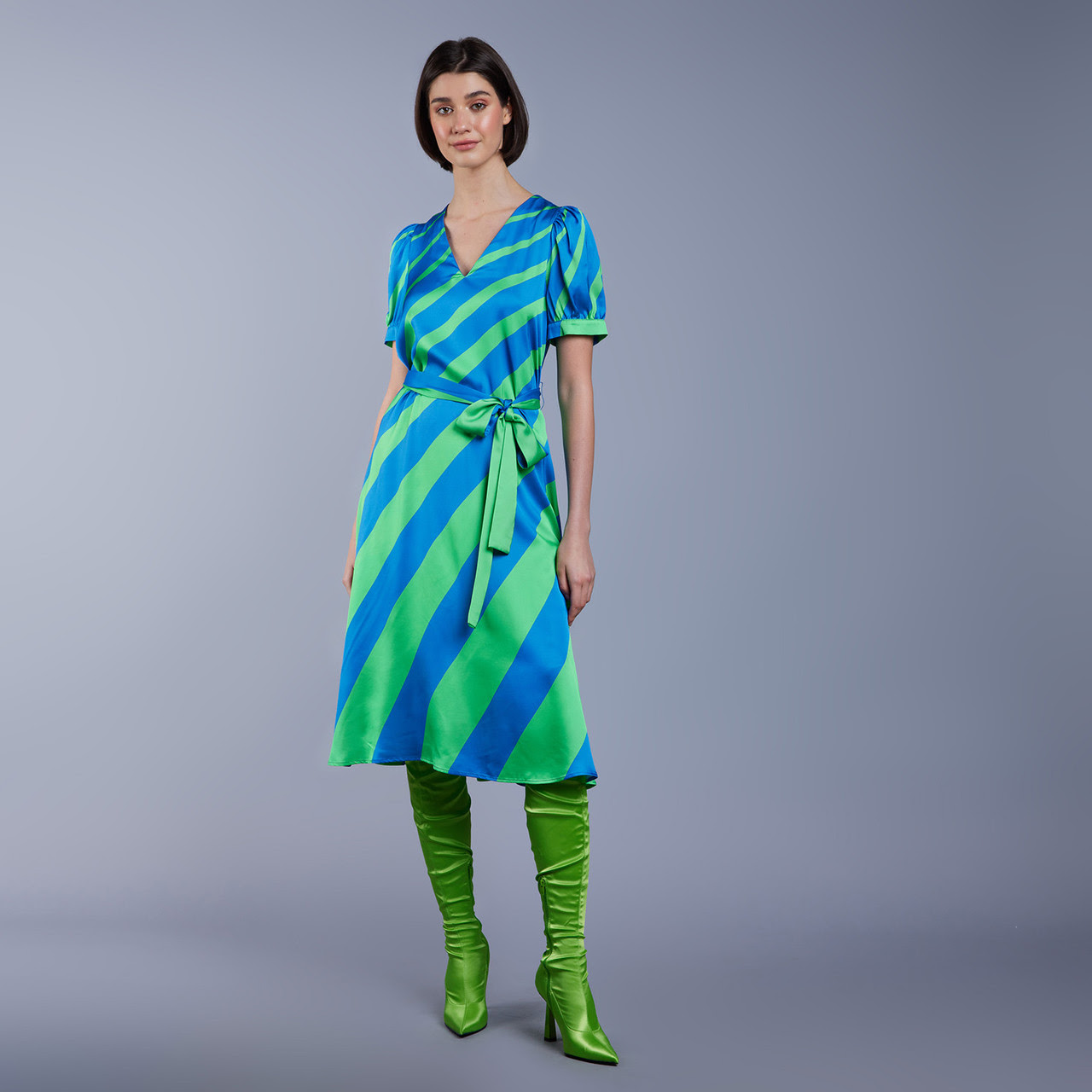 Image of Aura Dress Strong Blue & Poison Green
