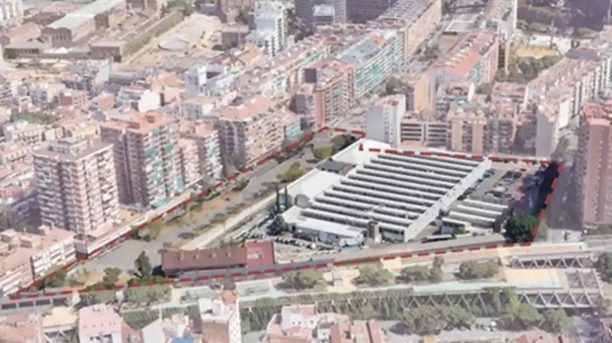 Barcelona proyecta un gran parque urbano con 210 nuevos pisos en la 'isla Citroën' de la Bordeta