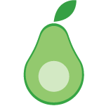 Avocado cut in half icon