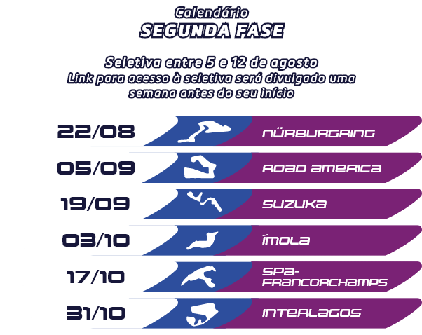 Calendário SEGUNDA FASE