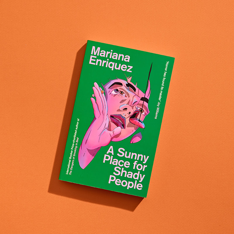 Mariana Enriquez's A Sunny Place for Shady People against an orange background.