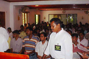 A church congregation in Sri Lanka