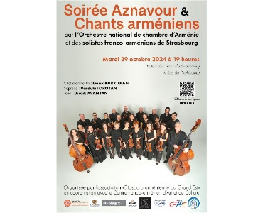 [STRASBOURG] Soirée Aznavour & Chants arméniens par l'Orchestre National de Chambre d'Arménie et des solistes franco-arméniens du Grand Est