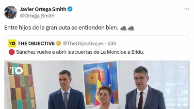 Ortega Smith (Vox) vuelve a descalificar a Pedro Sánchez en redes sociales y ahora le llama