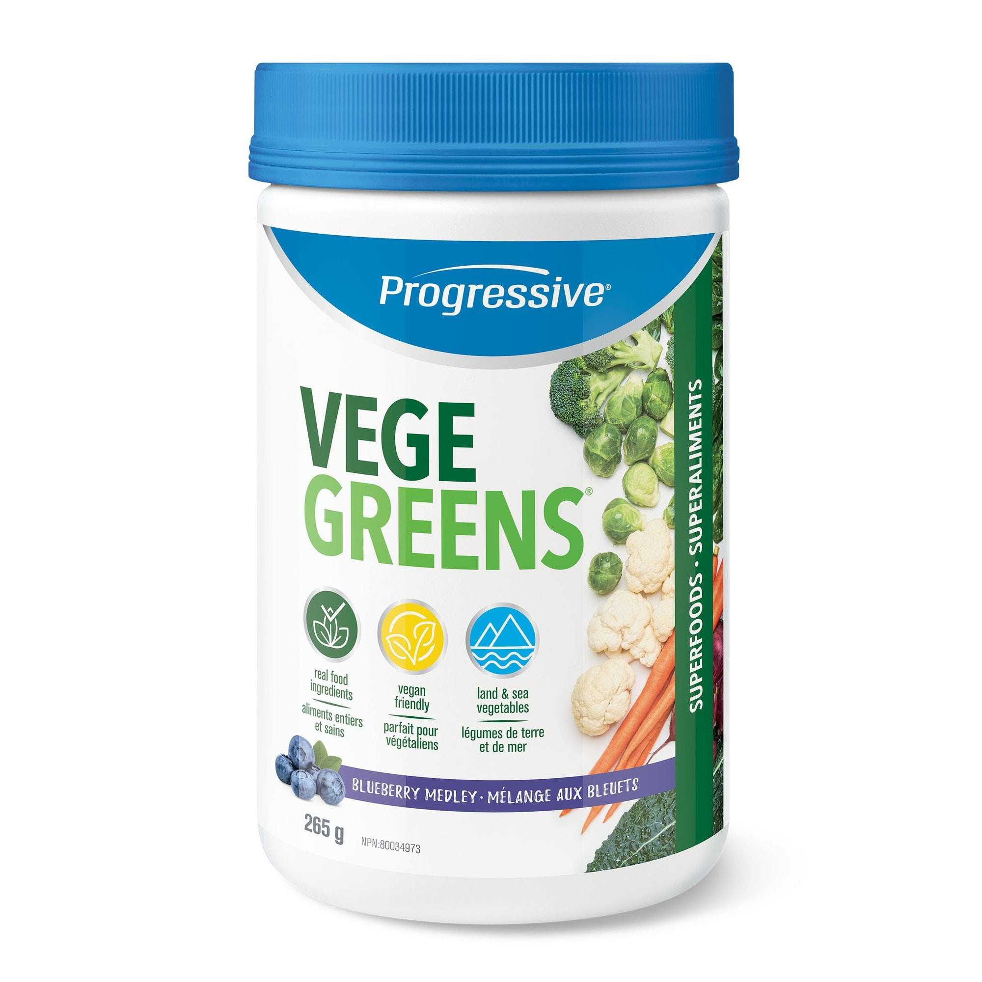 Progressive VegeGreens Powder - 265 g / Blueberry Medley