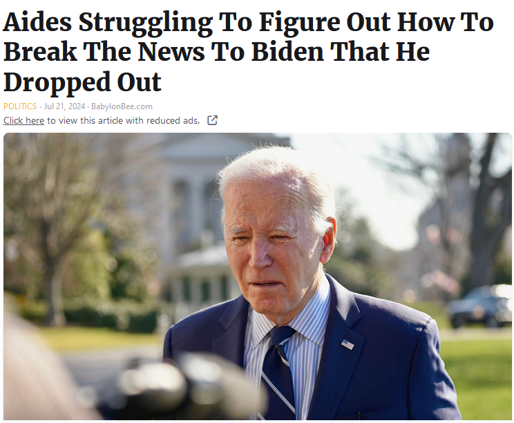 Meme claiming Biden did not know he quit.