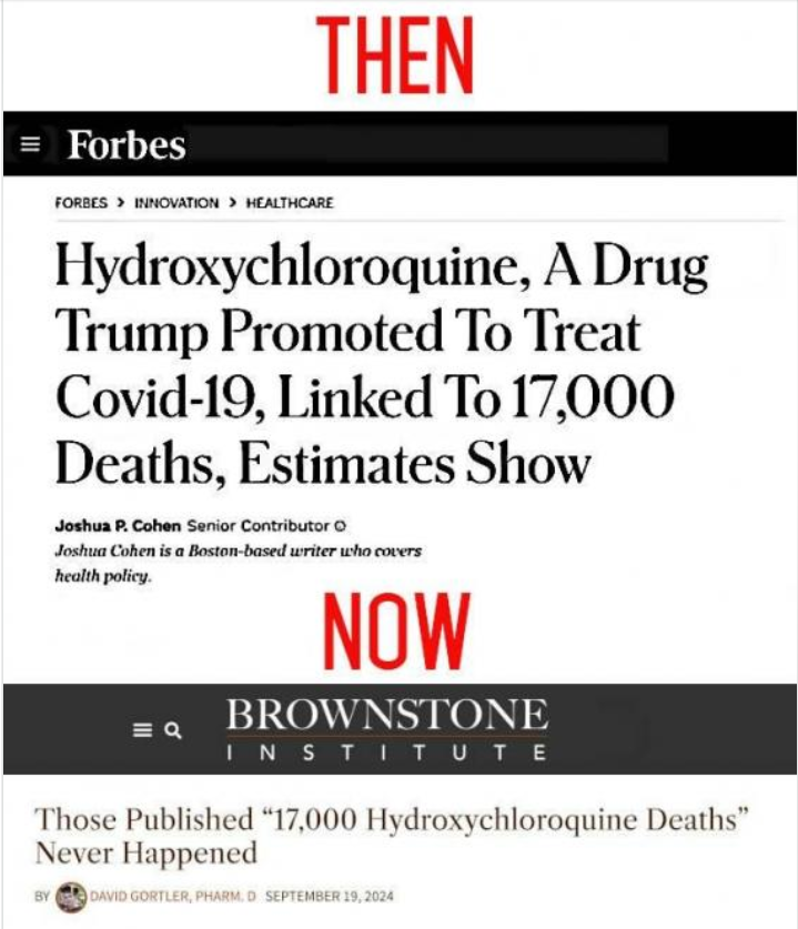 Hypocrite Forbes Magazine for lying about hydroxychloroquine.