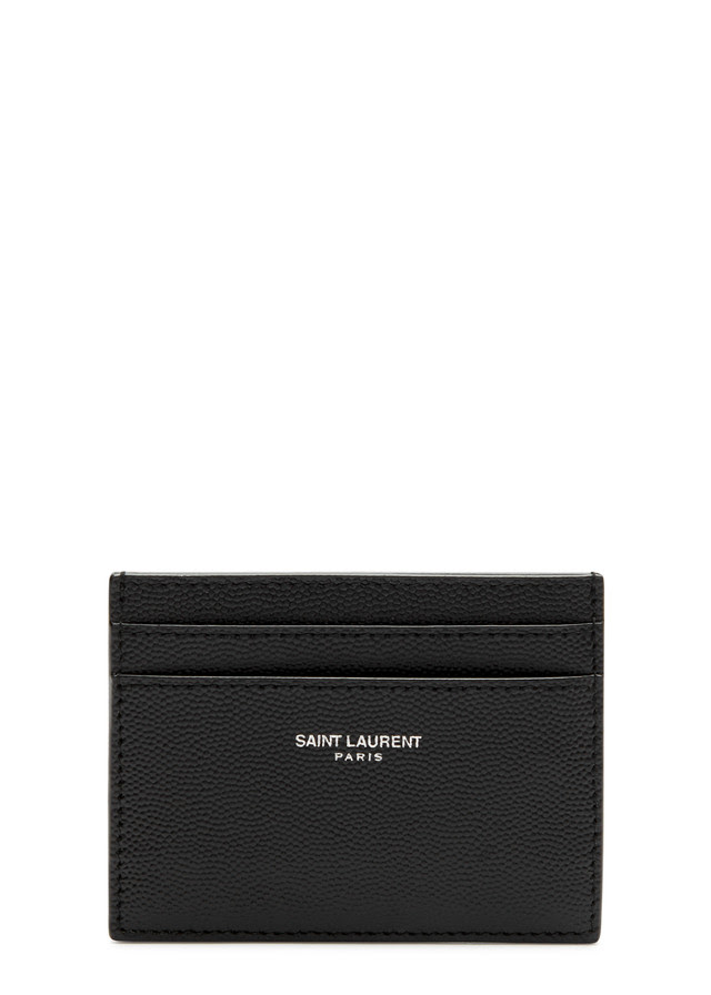 SAINT LAURENT Logo-print leather card holder