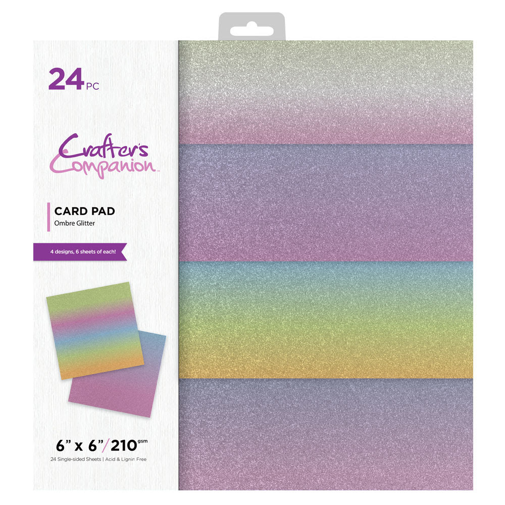 Image of Crafters Companion 6x6 Ombre Glitter Paper Pad