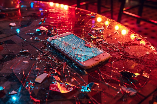 Destruction of smartphone scene