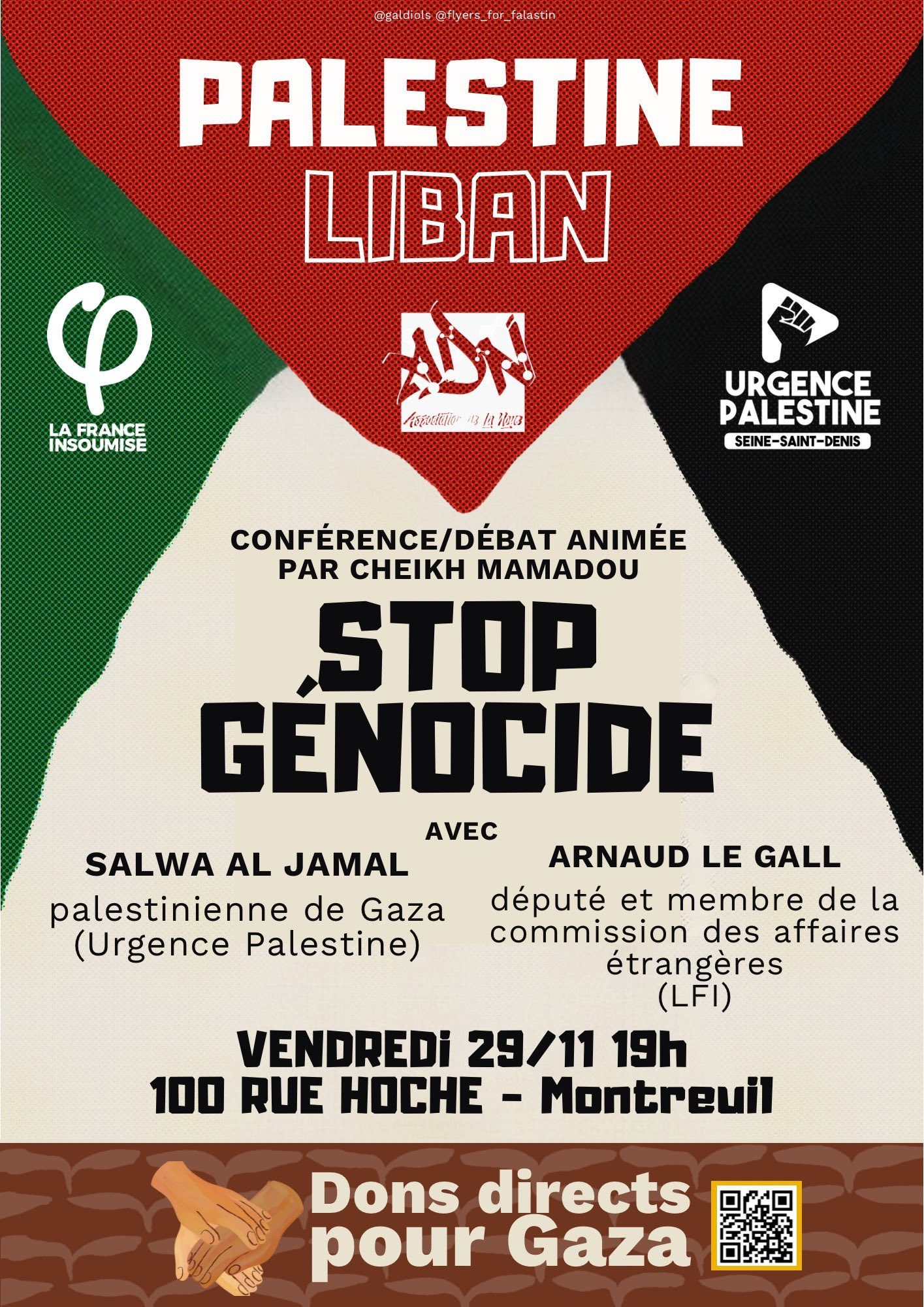 Vendredi 29/11 19h Montreuil Stop Genocide