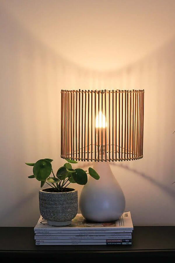 One-of-a-kind Slated Bamboo Lamp Shade