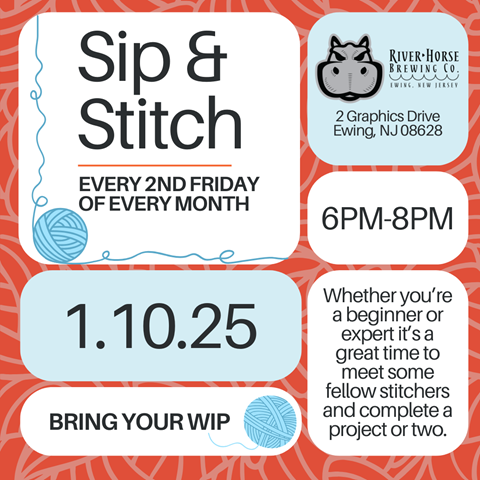 Sip & Stitch every 2nd Friday of the month