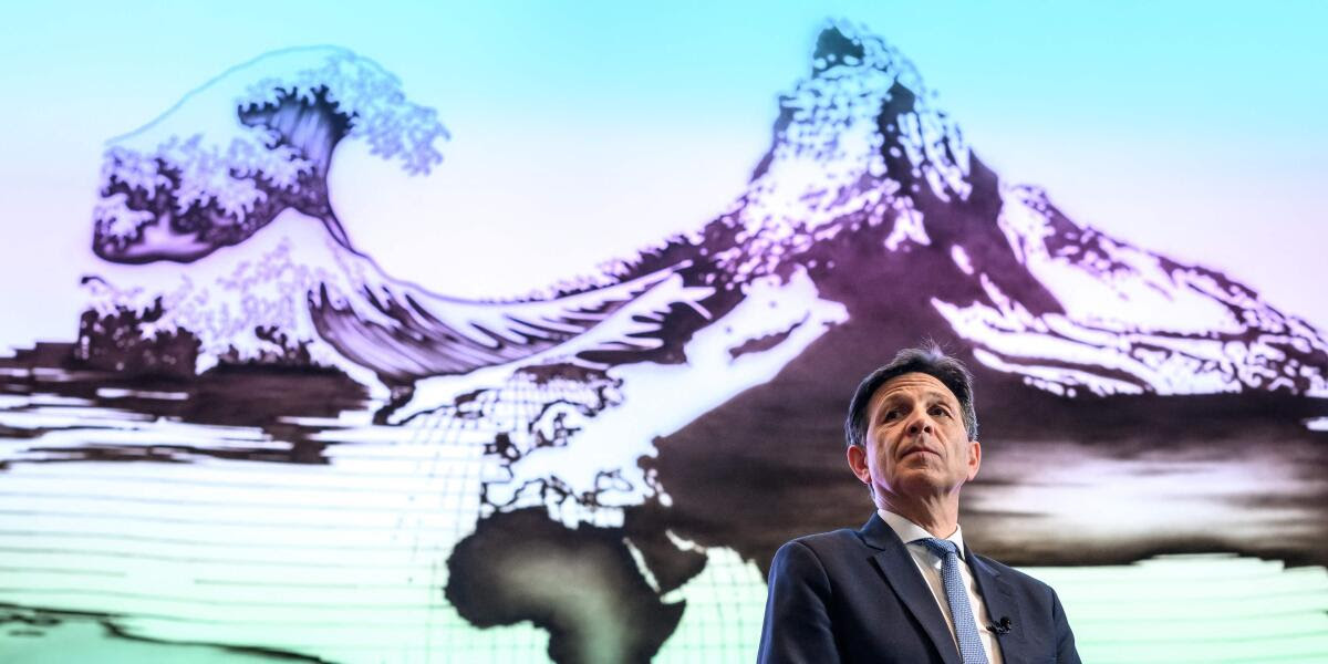 Swiss Federal Intelligence Service (NDB, SRC) director Christian Dussey looks on at the end of a press conference on the annual report on 