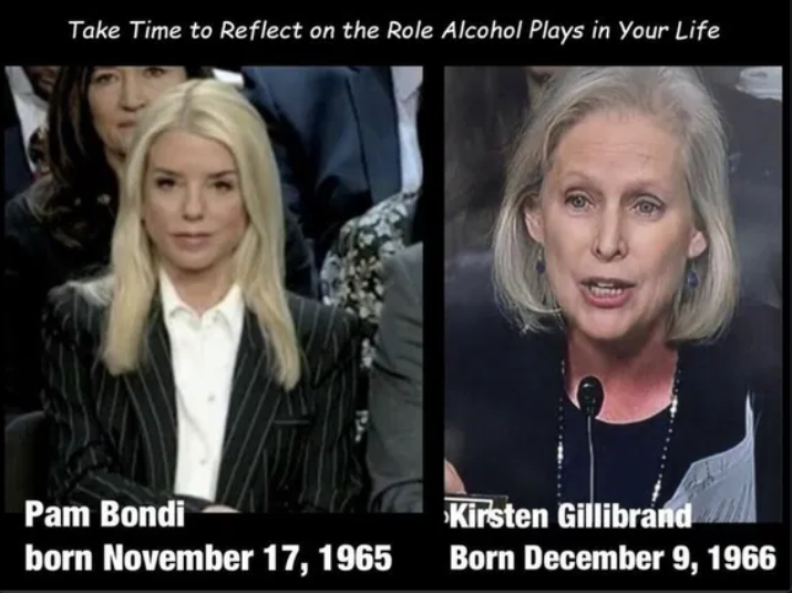 Meme contrasting appearance of Bondi with Gillibrand.