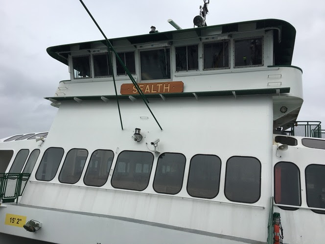 Ferry Sealth wheelhouse as seen from outdoor deck