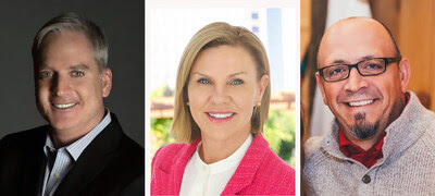 Sharp's 2025 CRN Channel Chiefs: John Sheehan, Senior Vice President of B2B Channel Sales; Betsy Larson, Senior Vice President of Sales for the Professional AV Display Division; and John Haught, Director of Distribution Sales.