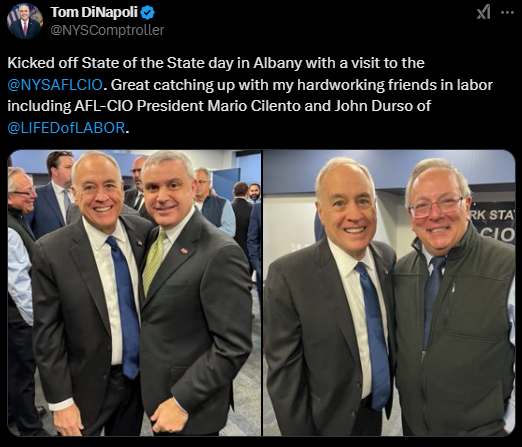 Comptroller DiNapoli with AFL-CIO President Mario Cilento and John Durso.