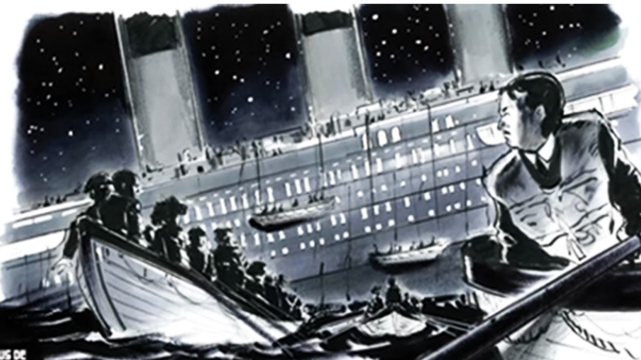 Illustration représentant Samuel Goldenberg et le naufrage du Titanic