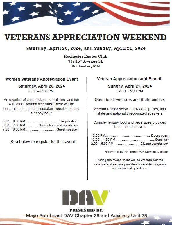 Veteran's Appreciation Weekend Flyer