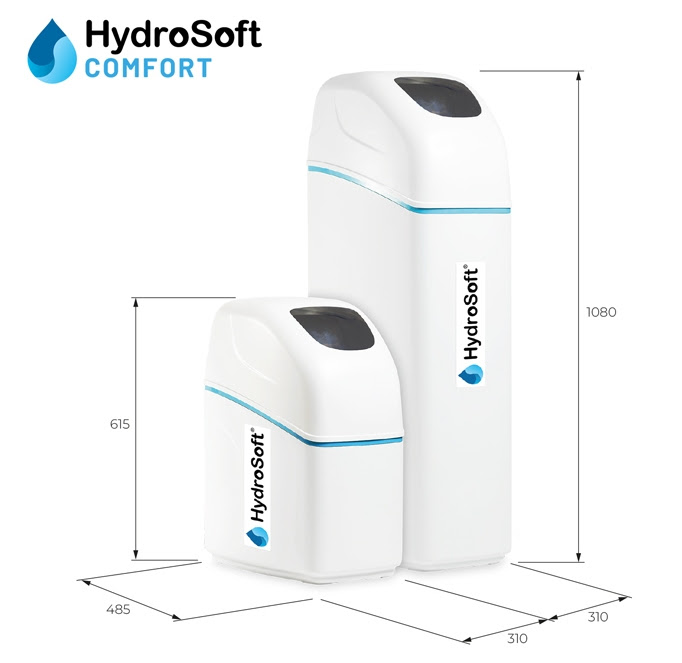 Rozměry změkčovačů vody HydroSoft COMFORT