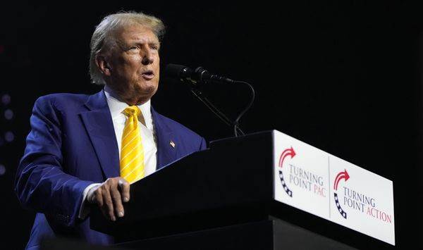 Republican presidential candidate former President Donald Trump speaks at a campaign rally in Phoenix on June 6, 2024. (AP Photo/Rick Scuteri) ** FILE **