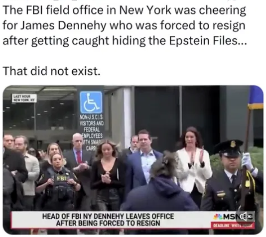 News story mocking missing Epstein files.
