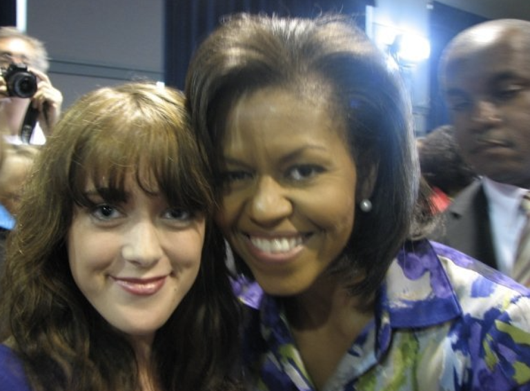 The author with Michelle Obama