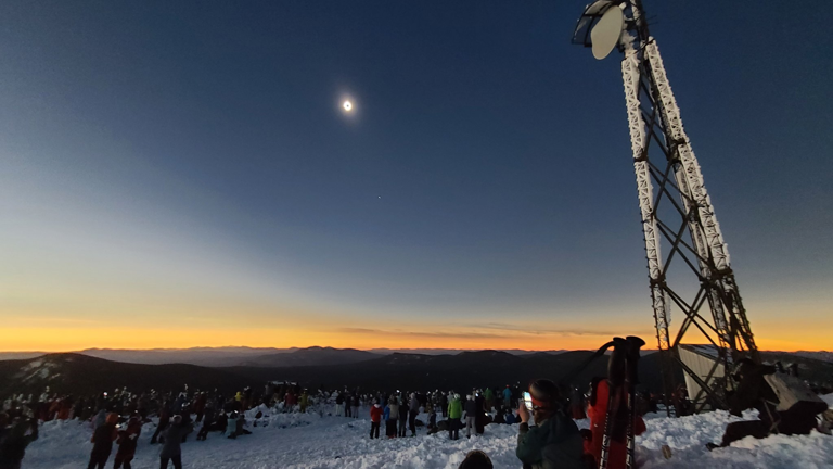 Monday's total solar eclipse as seen from the top of Maine's Sugarloaf Mountain. (Max Thiele)