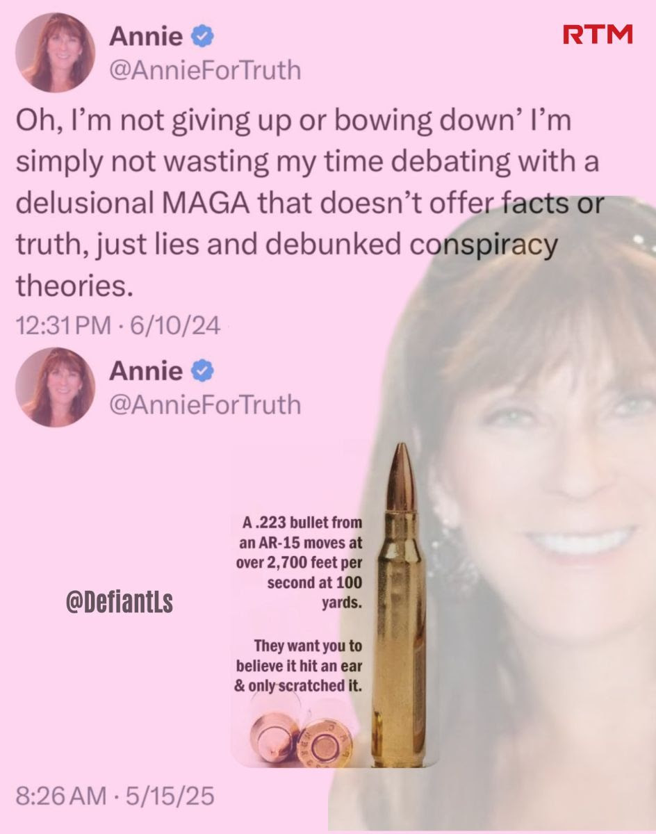 Hypocrite, Annie, who condemns conspiracy theories but then makes one herself.