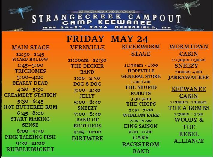 STRANGECREEK UPDATES PERFORMANCE SCHEDULE IS UP! Wormtown Trading