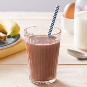 chocolate nesquik in glass