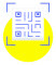 Ícone de um código de barras sobre um círculo amarelo