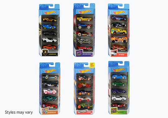 Hot Wheels 1-64 Cars 5 Pack Assortment