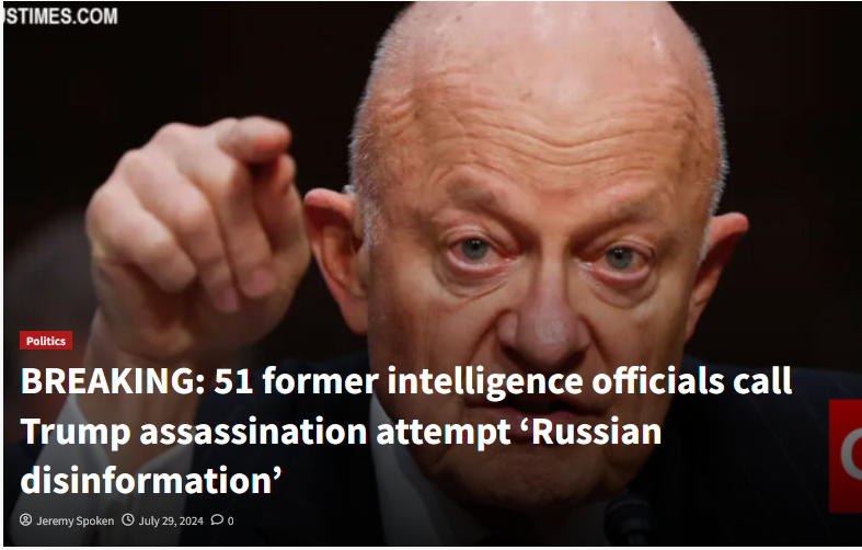 Meme mocking the 51 Intel officials.