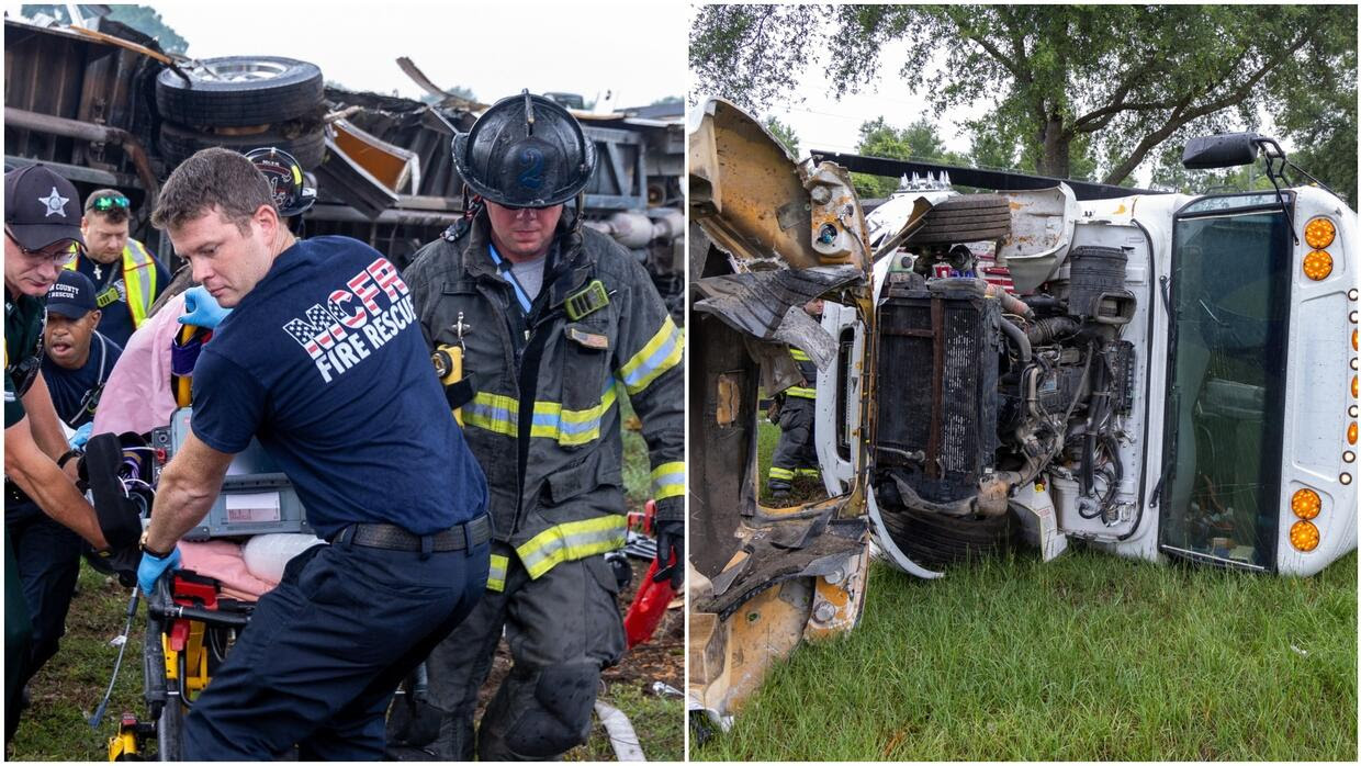 Ocho muertos y 40 lesionados tras accidente de bus de trabajadores agrícolas en Florida Central