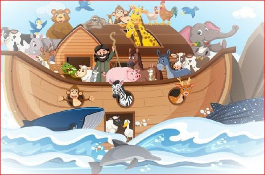 Noahs ark with animals all on it